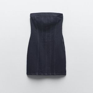 Zara fitted corset denim dress